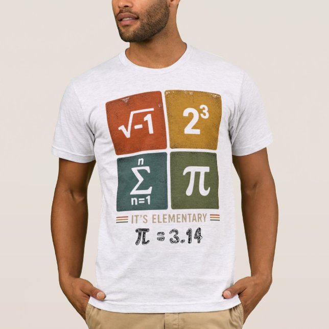 Rolig Math Rebus Pussel Pi Dag T-Shirt (Framsida)