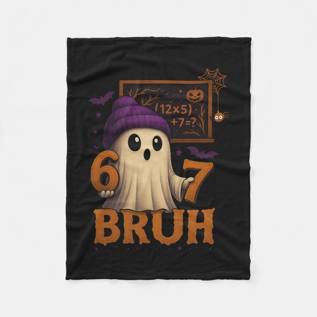 Rolig Math Spöke 67 Bruh Halloween Meme Lärare Ekv Fleecefilt (Framsidan)