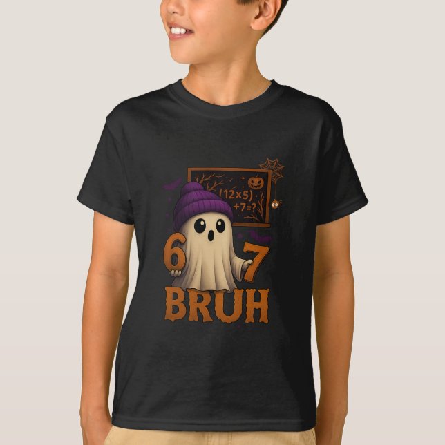 Rolig Math-spöke 67 Bruh Halloween-meme Lärare Ekv T Shirt (Framsida)