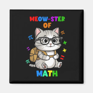 Rolig Matkatt T-shirt – Meow-ster i matte tillbaka Magnet