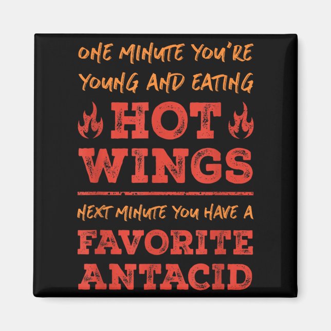 Rolig matpratare Citat Hetaste kycklingvingar BBQ  Magnet (Framsidan)