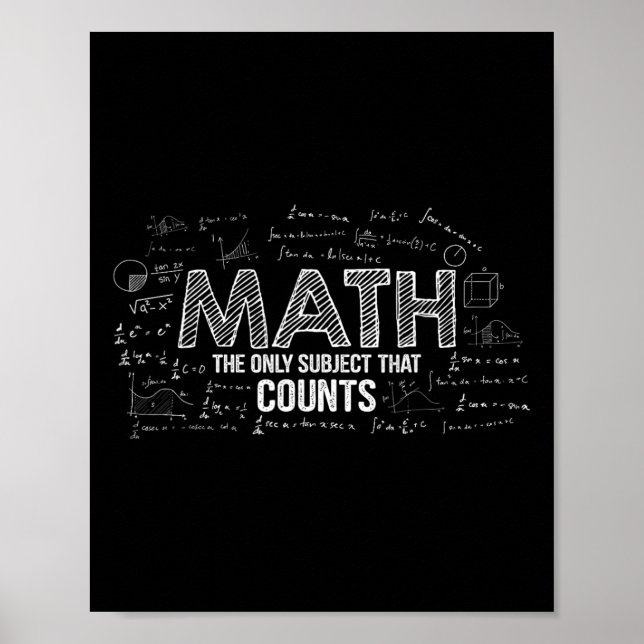Rolig matte är det enda ämnet som räknas Math Te Poster (Framsidan)