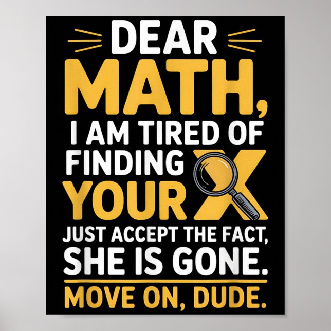 Rolig matte-design för pojkar flickor matematiklär poster (Framsidan)