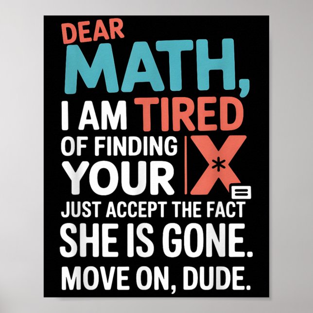 Rolig matte-design för pojkar flickor matematiklär poster (Framsidan)