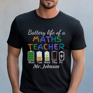 Rolig matte lärare batteritid anpassat namn t shirt