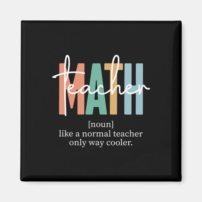 Rolig matte lärare definition för kvinnor och män  magnet (Framsidan)
