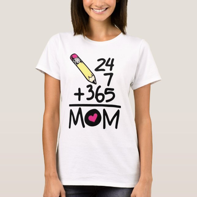 Rolig matte-mamma lärare present söt penna t shirt (Framsida)