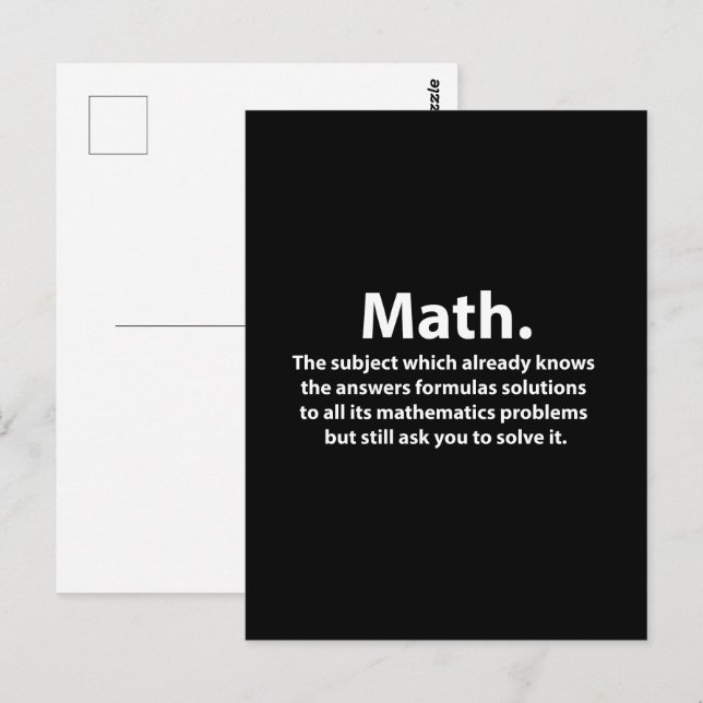 Rolig matte-typografi vykort (Fram/baksida)