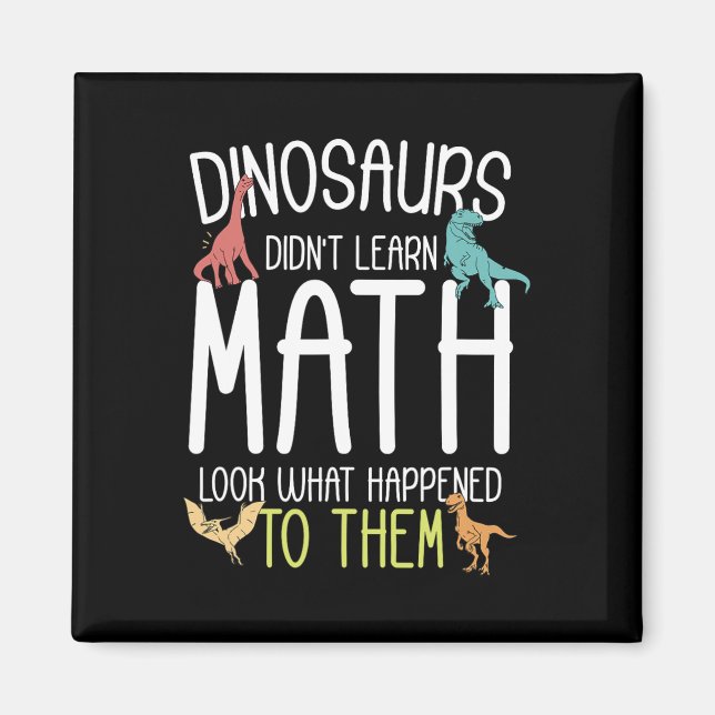 Rolig Mattematematik för lärare Dinosaurier lärde  Magnet (Framsidan)