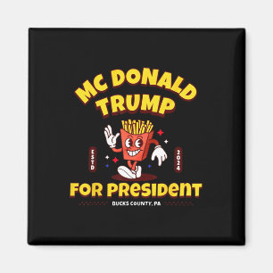 Rolig Mcdonald Trump För President 2024 Franska Po Magnet