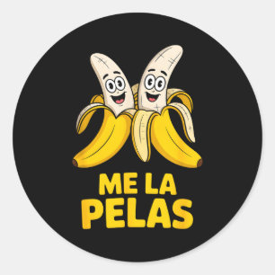 Rolig me la pelas banan karaktärer humoristisk Rol Runt Klistermärke