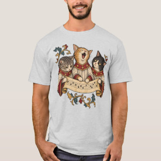 Rolig medeltida kattkör i illuminerad handskrift t shirt