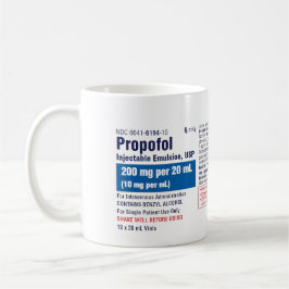 Rolig medicinsk Propofol-etikett Kaffemugg