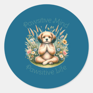 Rolig Meditations Hund Inspirerande Positiv Citat Runt Klistermärke