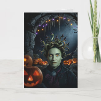 Rolig Medusa grotta Halloween-kort Helgkort