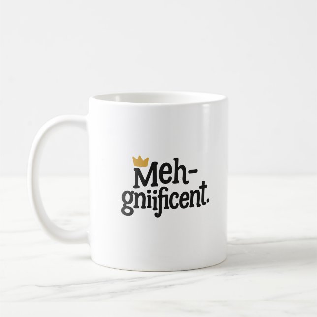 Rolig "Meh-gnifik" mugg – Sarksastisk kaffekopp (Vänster)