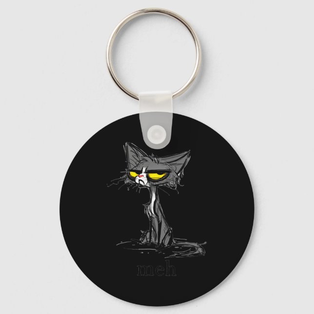 Rolig Meh Kattpresent För Kattälskare  Nyckelring (Framsida)
