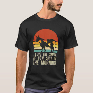 Rolig Mejeribonde Retro Nötkreatur uppfödare Lukta T Shirt
