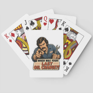 Rolig mekaniker oljebyte bil meme casinokort