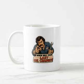 Rolig mekaniker oljebyte bil meme kaffemugg