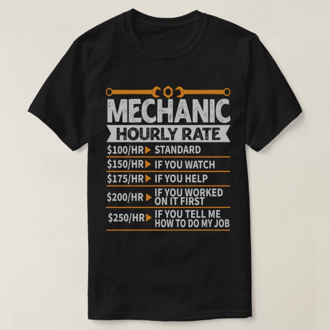 Rolig mekaniker, timpris, framtida mekaniker t shirt (Design framsida)