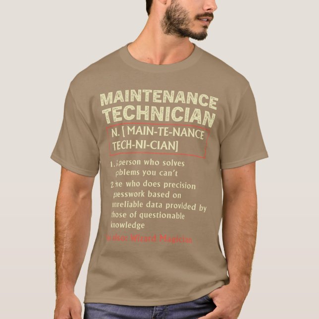 Rolig mekaniker underhållstekniker definition D T Shirt (Framsida)