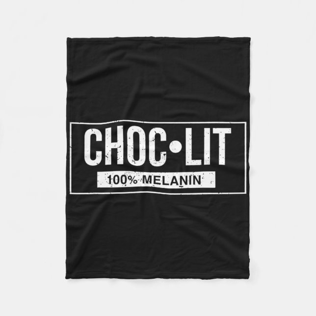 Rolig Melanin Choklad Svart Historia Juneteenth C Fleecefilt (Framsidan)