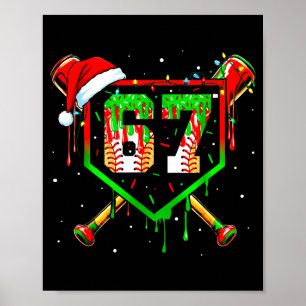 Rolig Meme 67 Jul Baseball Glasskrem Män Pojke Poster