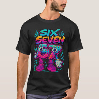 Rolig Meme 67 Si Seven 6 7 Italiensk Brainrot Ungd T Shirt
