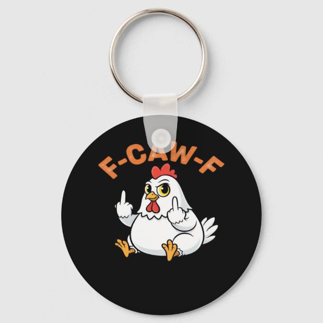 Rolig Meme F-Caw-F Kyckling Nyckelring (Framsida)