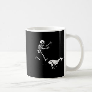 Rolig Meme Greyhound Springande Skelett Halloween Kaffemugg