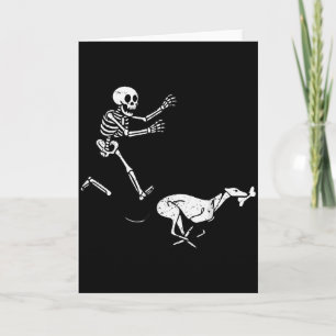 Rolig Meme Greyhound Springande Skelett Halloween Kort