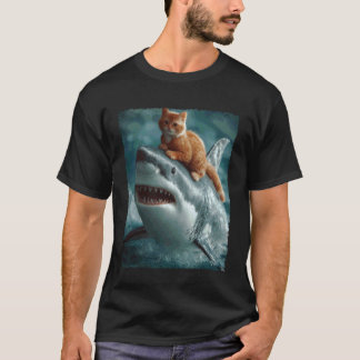 Rolig Meme Jag älskar katter Jag älskar hajar Kons T Shirt