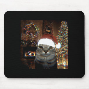 Rolig Meme Katt Tar En Selfie Jul Xmas Ljus Musmatta