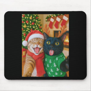 Rolig Meme Katt Tar En Selfie Jul Xmas Ljus Musmatta