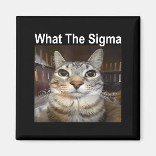 Rolig Meme Katt What The Sigma Söt Katt Meme Citat Magnet