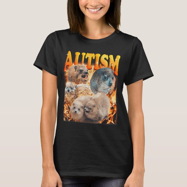 Rolig Meme Murmeldjur Autism A T Shirt (Framsida)