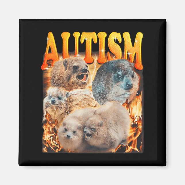 Rolig Meme Murmeldjur Autism Autism A Magnet (Framsidan)