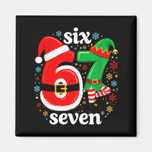 Rolig Meme Sex Sju 67 Tomte 6 7 Jultomte Jul Pyjam Magnet