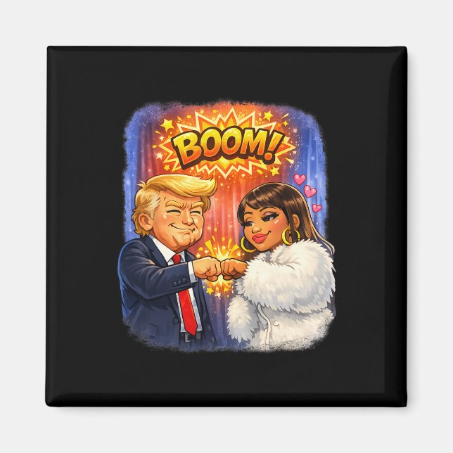 Rolig meme Trump och Nicki ger varandra high five  Magnet (Framsidan)