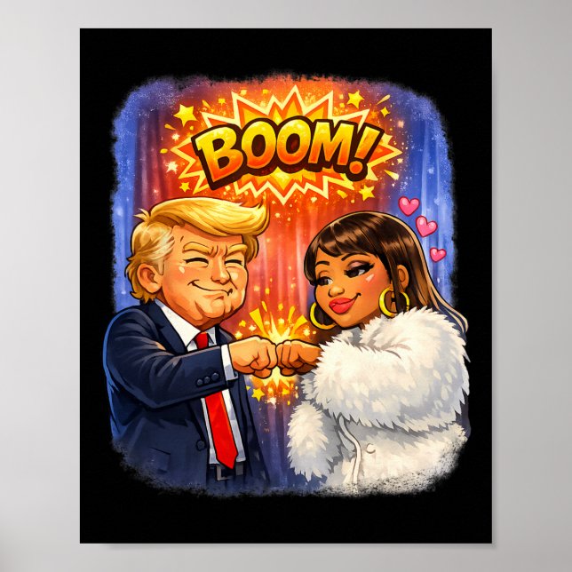 Rolig meme Trump och Nicki ger varandra high five  Poster (Framsidan)