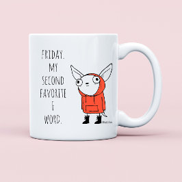 Rolig Mening Modern Kollega Vän Fredag Citat Kaffemugg