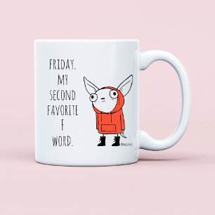 Rolig Mening Modern Kollega Vän Fredag Citat Kaffemugg