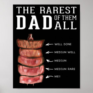 Rolig Mens BBQ sällsynt Bästa Pappa Grill Barbecue Poster