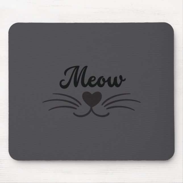 Rolig Meow Kitty Katt Mustasch Och Morrhår  Musmatta (Framsidan)