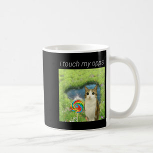 Rolig Meowl-Meme, Katt Ugglan Meme Hjärnråtta Gen Kaffemugg