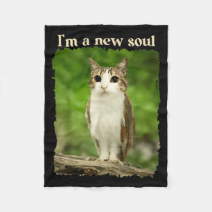 Rolig Meowl-Meme, Katt Ugglan Meme Hjärnrot Gen Al Fleecefilt