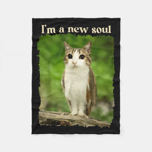 Rolig Meowl-Meme, Katt Ugglan Meme Hjärnrot Gen Al Fleecefilt (Framsidan)