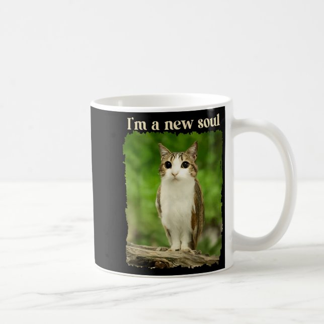 Rolig Meowl-Meme, Katt Ugglan Meme Hjärnrot Gen Al Kaffemugg (Höger)