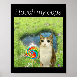 Rolig Meowl-Meme, Kattuggla-Meme Hjärnråtta Gen Al Poster